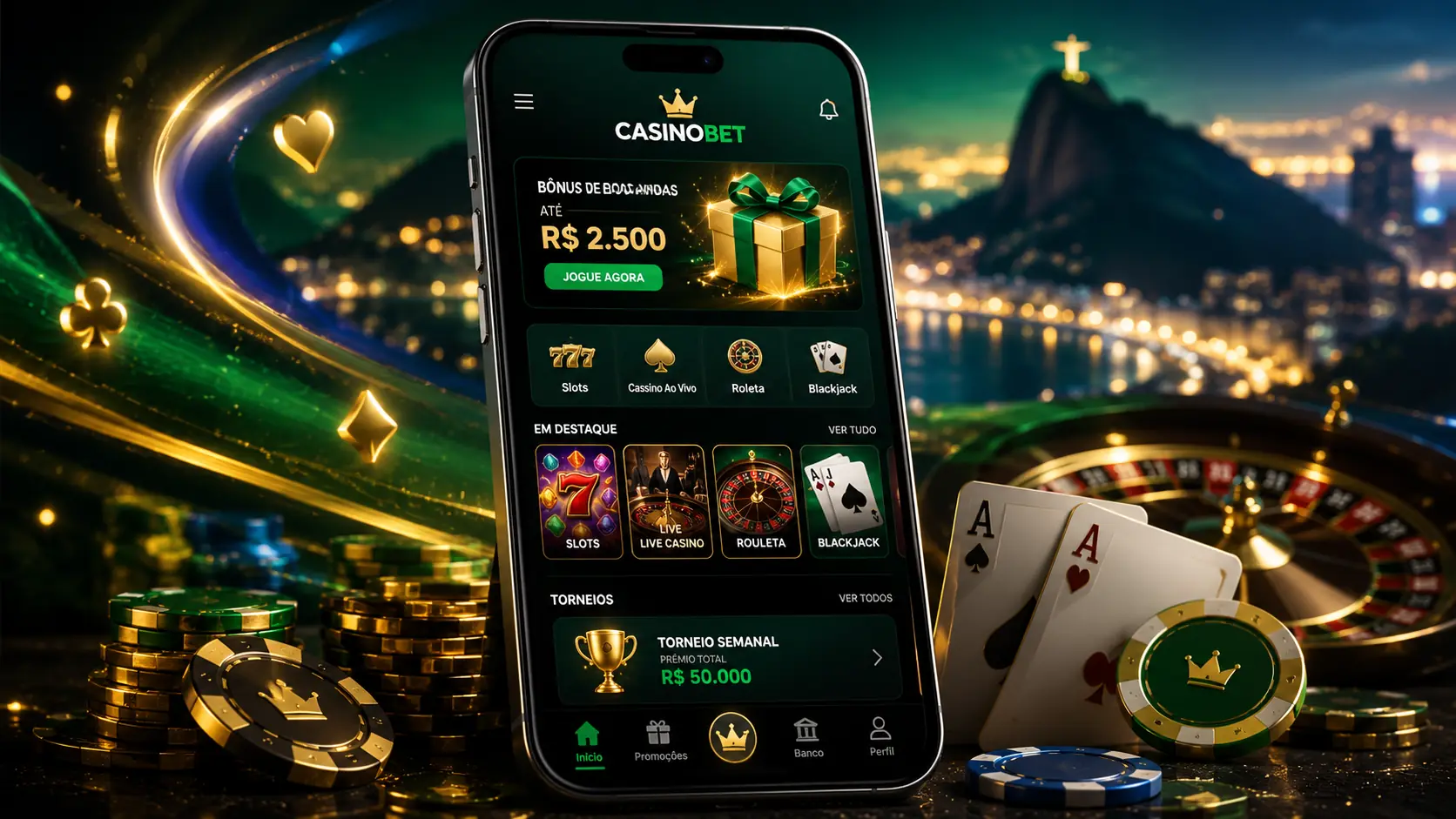 CasinoBet mobile app preview for players in Brasil