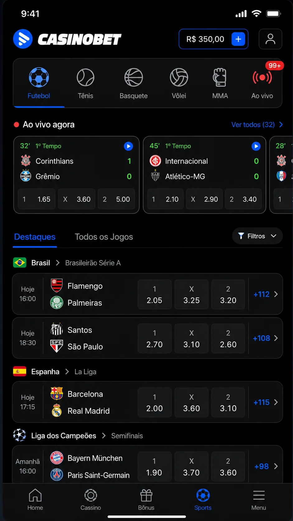 CasinoBet Brasil casino interface screenshot 4